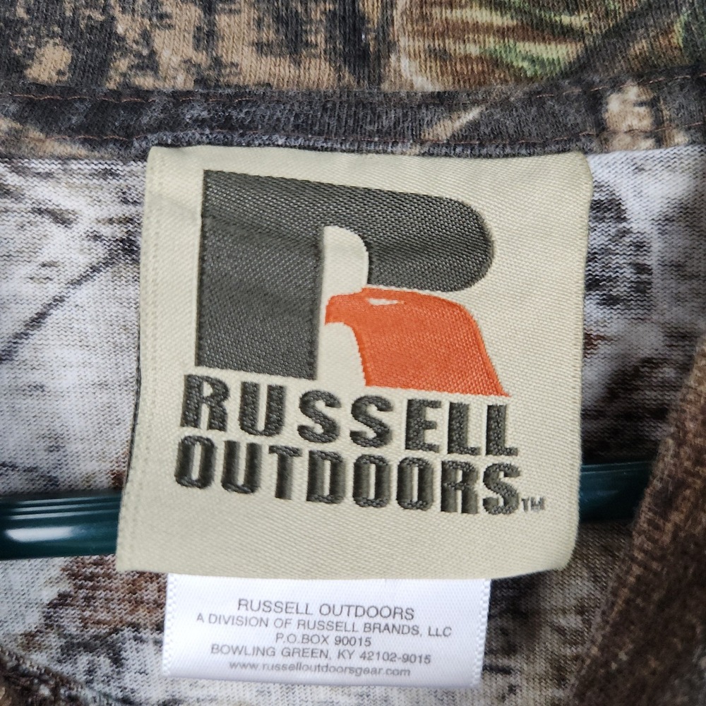 Russell Outdoors Shirt Mens XL Realtree Camo Explorer Mock Neck Hunting Tee - Picture 3 of 12